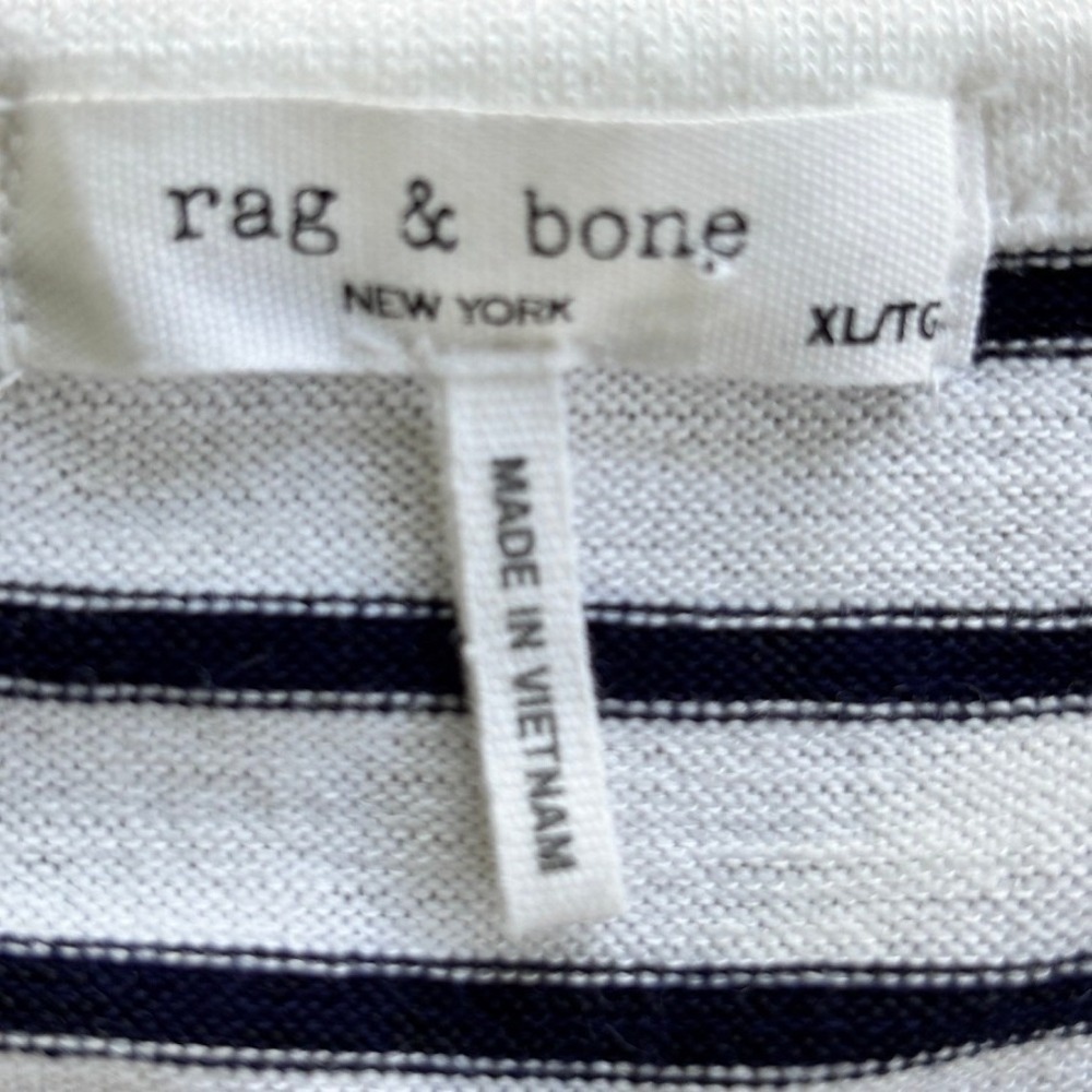 Rag‎ & Bone Knit Stripe Henley Top – Black & White – Size XL - Picture 5 of 7